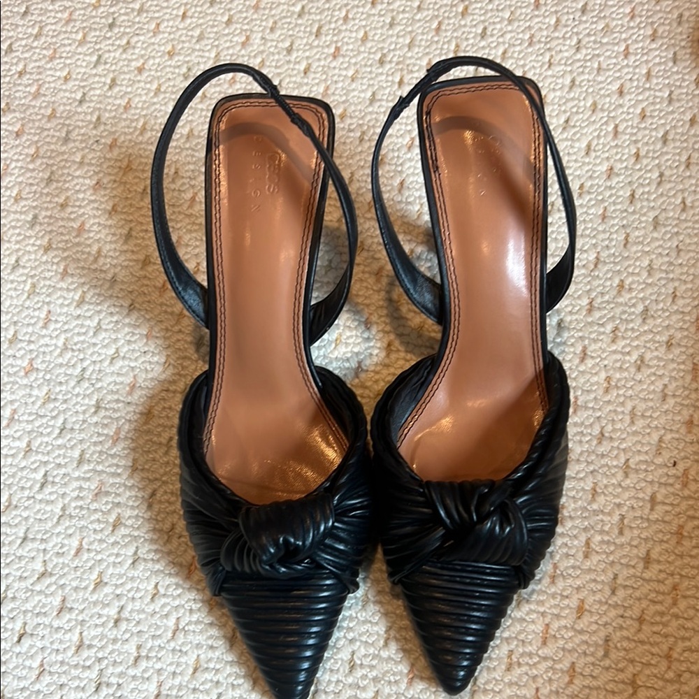 ASOS Black Knotted Slingback Heels